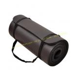Signature Fitness 1 in. Thick Yoga Mat w/ Strap