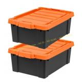 2ct. IRIS 11Gal Store-It-All Tote, Black/Orange