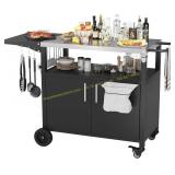 Vongrasig Grill Cart with Storage Black