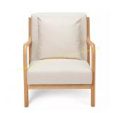 Jomeed Oak Wood Frame Chair, Beige