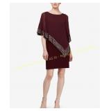 SL Fashions Capelet Sheath Dress - Red - Sz 6