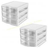 Life Story 3-Drawer Stackable Shelf, White (2)