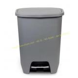 GLAD 20-Gal Gray Step-On Trash Can with Odor-Lid
