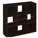 9 Cube 35.86 in. Wood Display Shelf, Espresso