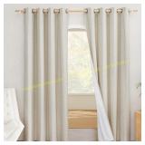 NICETOWN Linen Curtains 84in, 100% Blackout