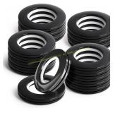 16Pcs WCIC Curtain Grommets 1-9/16 in, Black