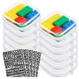 Quiyaz Clear Zipper Cases with Alphabet Stickers