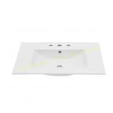 30x18 in. 3-Hole Vanity Top - White