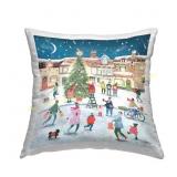Stupell Winter Town Christmas Tree Throw Pillow