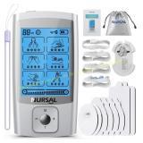 NURSAL 24 Modes TENS Unit with 8 Pads (Silver)