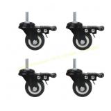 4Pcs 1.5" Heavy Duty Caster w/ Brake (M8)