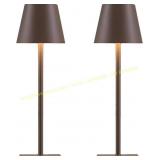 2ct. LamparaDecor Brown Table Lamps, Rechargeable