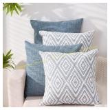 HPUK Throw Pillow Covers Set 4, 18x18" Blue
