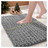 Yimobra Luxury Shag Bath Mat, Grey 24x17