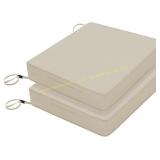 Favoyard Patio Cushions 18.5x16x3 Beige (2)