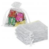HRX 100pcs Snowflake Organza Gift Bags 3x4in