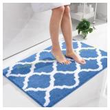 OLANLY Microfiber Bath Rugs 36x24, Blue