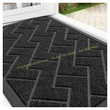 OLANLY Front Door Mat   Indoor/Outdoor, Black
