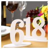 FL White Wood Wedding Table Numbers, 1-20