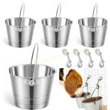 Mumufy 4-Set Stainless Steel Water Pails, 1 Qt