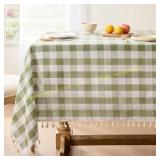 Softalker Tablecloth Linen Gingham 55x55 Sage