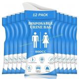 12-Pack DIBBATU Disposable Urinal Bags, 800ML