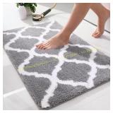 OLANLY Microfiber Bath Mat 24x16 Grey