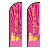 Remagr 2 Pcs Lemonade Sign Flag 12x2.5ft"}>
