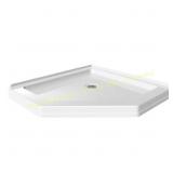 Classic 38 in. Corner Shower Pan Base, White