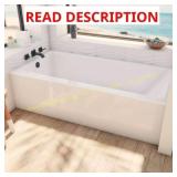 Prism 60x30 Acrylic Alcove Bathtub, RH Drain