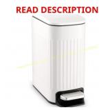 TrashAid Slim Bathroom Trash Can, 6L, White