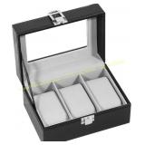 Uten 3-Slot PU Leather Watch Box
