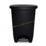 GLAD 13 Gal Black Step-On Trash Can with Odor Lid