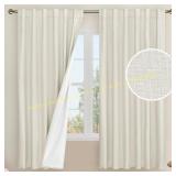 2pk. LAMIT 100% Blackout Linen Curtains, Ivory