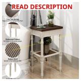 COZAYH Distressed Espresso Tray Table, White