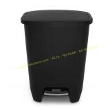 Glad 20 Gal Black Step-On Trash Can with Odor Lid