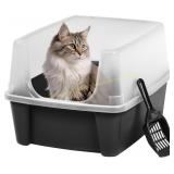 IRIS Large Cat Litter Box with Shield No Scoop