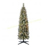 Home Heritage 5ft Prelit Pencil Pine Tree
