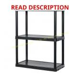 GRACIOUS LIVING Black 3-Tier Plastic Shelving
