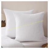 PHF Ultra Soft Waffle Shams Covers, 2 Pack