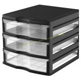 Life Story 3-Drawer Stackable Organizer Black