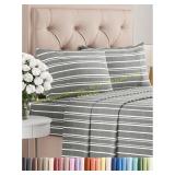 4pc Sheet Set   Grey Stripes Unknown Size