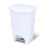 Glad 13-Gal Trash Can, Pedal, White