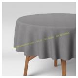 Threshold  - 70 in. Round Tablecloth, Gray