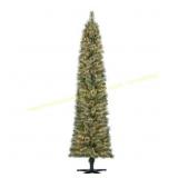 Home Heritage 7 ft Pre-Lit Pencil Pine Tree