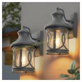 Laplusbelle 2-Pack Outdoor Wall Lights, Gray