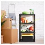 Gracious Living 4-Shelf Storage Unit, Black