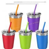 ShineMe Kids Cups with Straws & Lids 12oz Tumblers