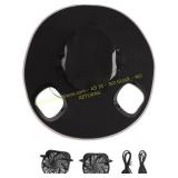 Detachable Sun Fan Wide Brim Hat with 2 Fans