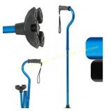 Medline Offset Folding Cane, 4-Point Base